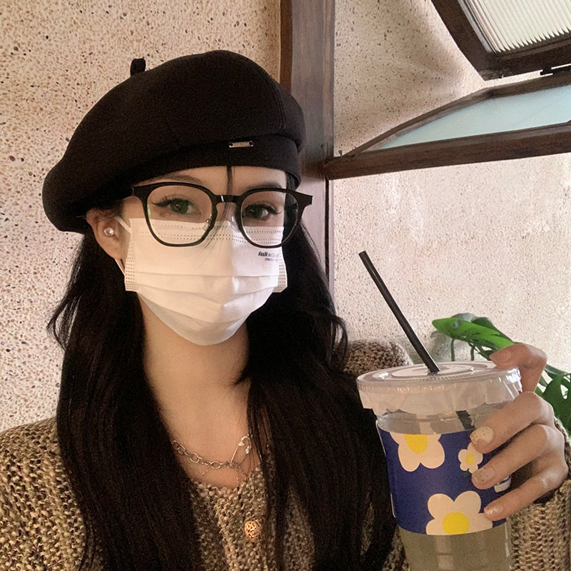 New Octagonal Hat, Women's Autumn/winter Woolen, Japanese Fashionable Belle Hat, Retro Versatile, Small Face Showing, Instagram Red Painter Hat_voghion.com