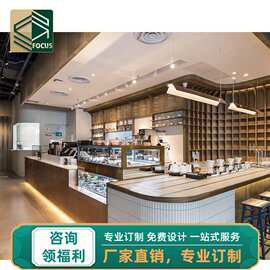 奶茶店咖啡店前台置物架中岛柜木质板有机玻璃蛋糕摆放台多层设计