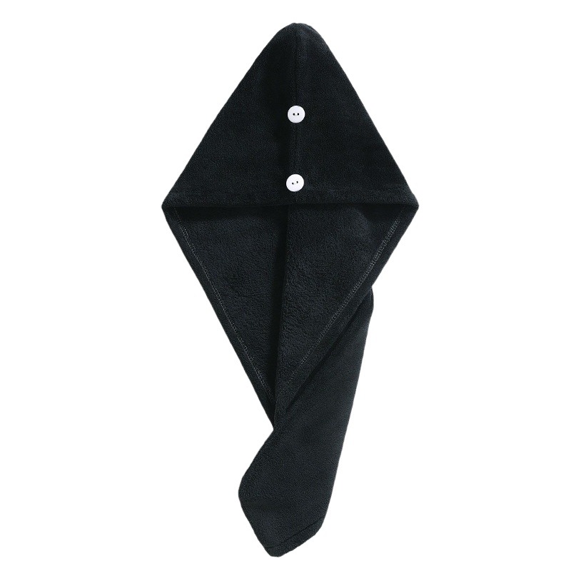 Coral Velvet Dry Hair Cap Amazon Cross-Border Wholesale Water-Absorbent Quick-Drying Turban Dry Hair Towel Shower Cap Black Dry Hair Cap