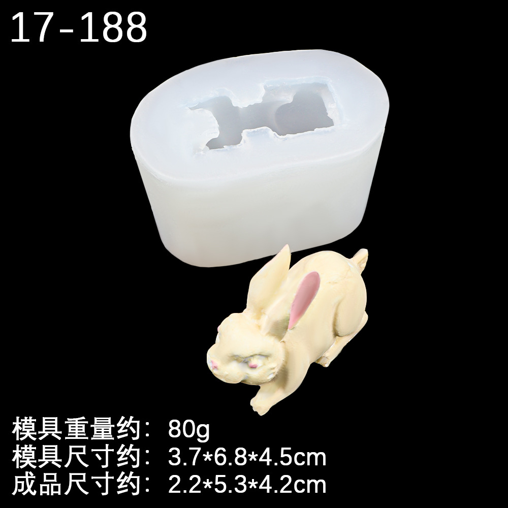 Molde de silicona de dibujos animados de perro ratón mascota Bulldog Bunny Decoración de coche Molde de vela de aromaterapia Molde de chocolate