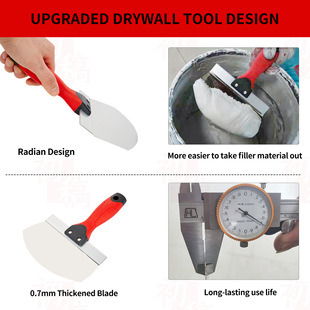 Stainless Steel putty knife arc scraper site feeding tool cleaning blade paint bucket scraper factory wholesale