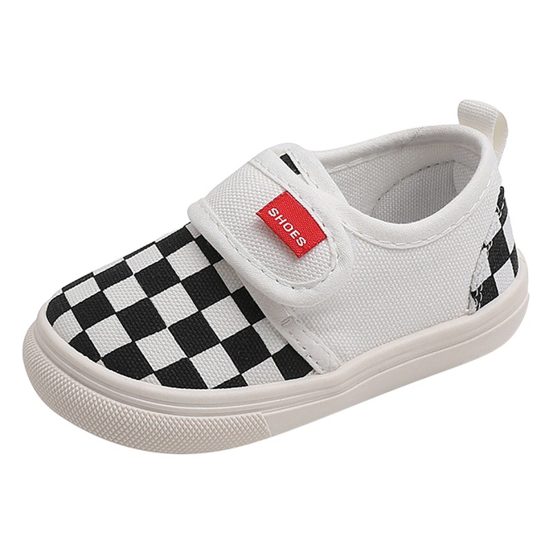 Children's Canvas Shoes 2026 Spring and Autumn New Plaid Canvas Shoes for Boys and Girls, Baby Shoes, Kindergarten Indoor Shoes