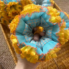 骄阳似火重工四层花边发圈甜美花边多层大肠发圈少女扎头发丸子头