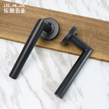 出口定制不锈钢304门把手通用型室内门空心把手工程配套直角拉手