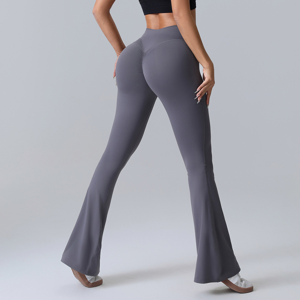 [Personalización] Pantalones de yoga transfronterizos de cintura alta y microlámicas Pantalones deportivos de gimnasio Pantalones delgadas