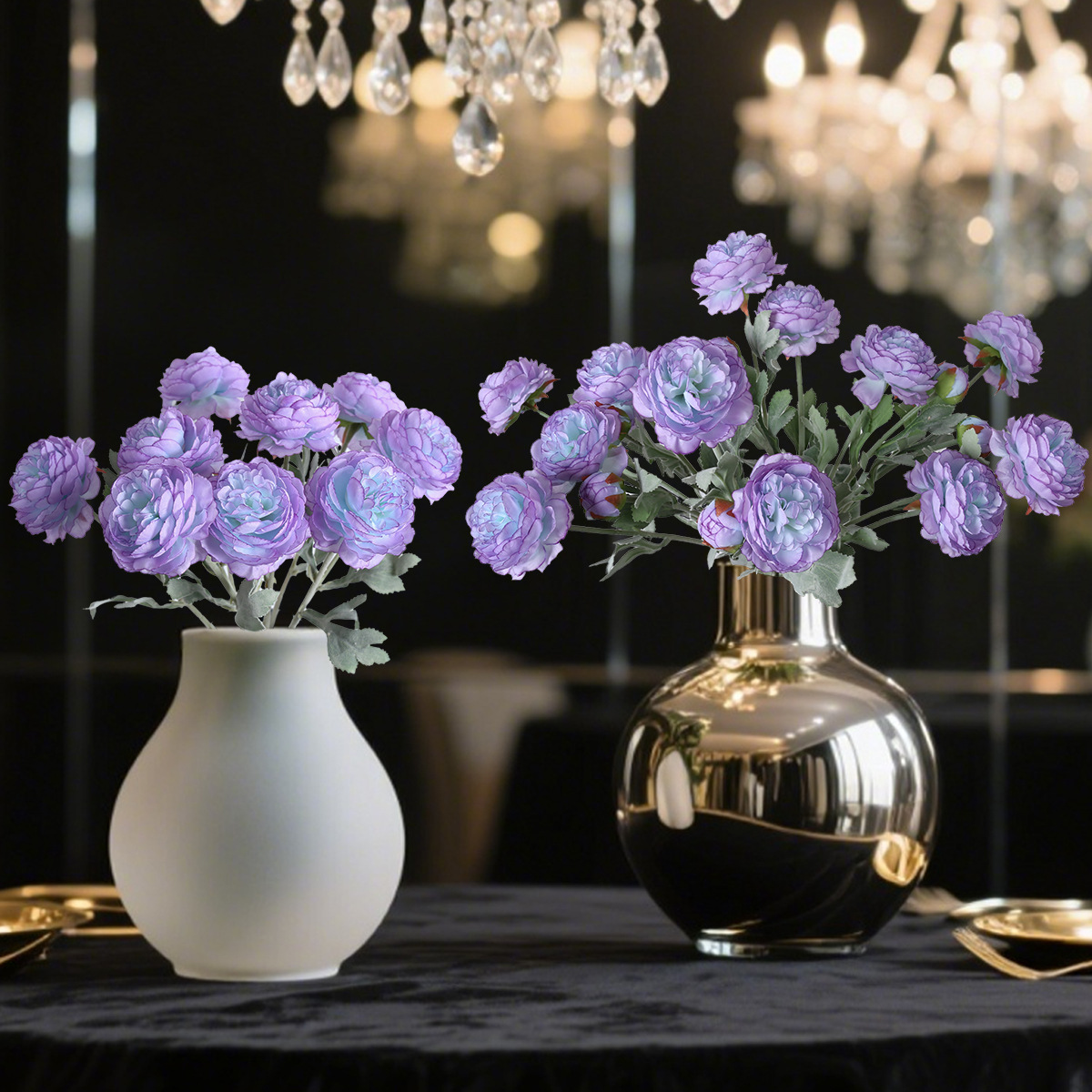 Simulación de una sola cabeza de floquete de loto nuevo producto de flor de loto decoración de bodas flor de seda floquete peonía al por mayor