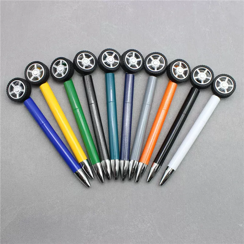 指尖陀螺轮胎造型圆珠笔减压神器旋转车轮胎玩具卡通圆珠笔现货