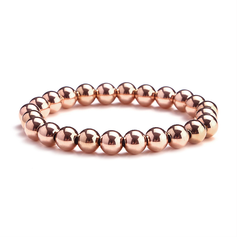 15g Weight Rose Gold Plated Plating Material Bracelets Classification 304 Stainless Steel Chain Material 1 Piece Quantity Holiday, Daily Occasion 304 Stainless Steel Material Solid Color Pattern Women's Gender Beaded Design Casual, Simple Style Style Casual Simple Style Solid Color 304 Stainless Steel Rose Gold Plated Bracelets In Bulk 14