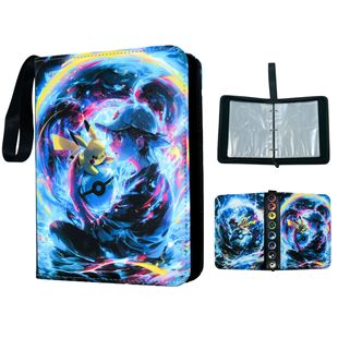 New Anime Card Album Pokemon Game Card Album Bag Jiugongge Pu Leather Zipper Card Bag