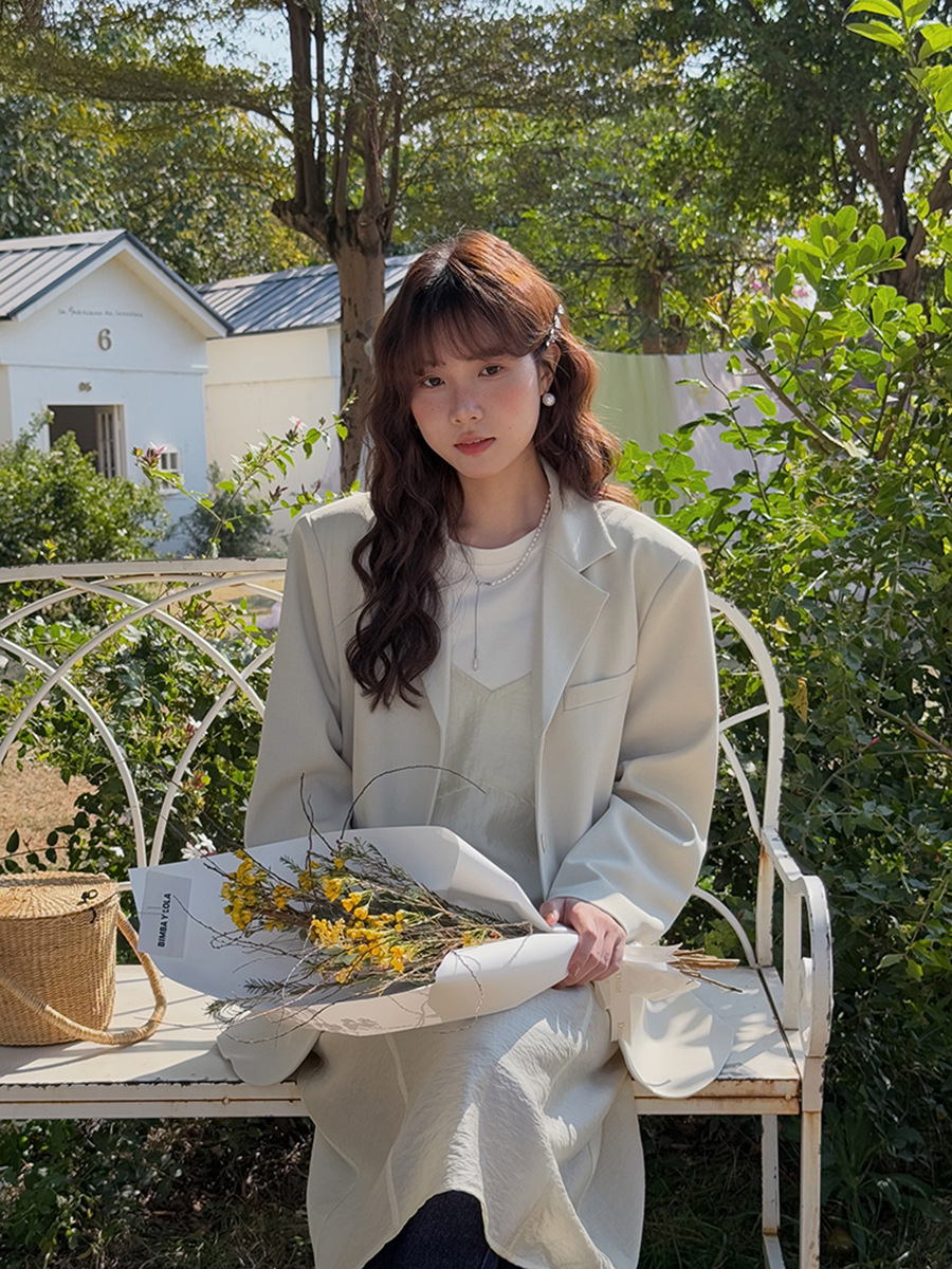 【歌明】高級感のあるゆったりとしたスーツジャケット レディース 2025年秋新作 韓国風通勤スーツ W736B