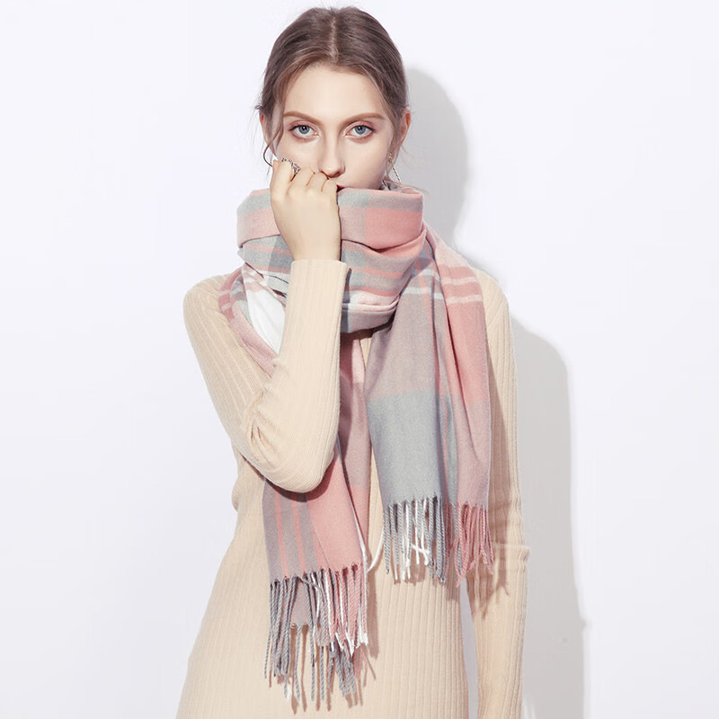 Da Vinci Code Fashion Korean Style Plaid Shawl Scarf for Women Autumn and Winter Warm Shawl Imitation Cashmere Dual-Use Scarf