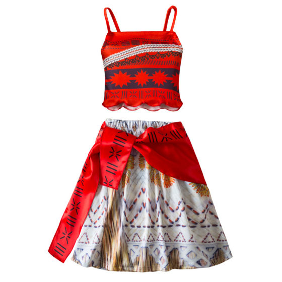 Moana Costume Moana Short Skirt cosplay Costume Moana Grass Skirt Two-Piece Set