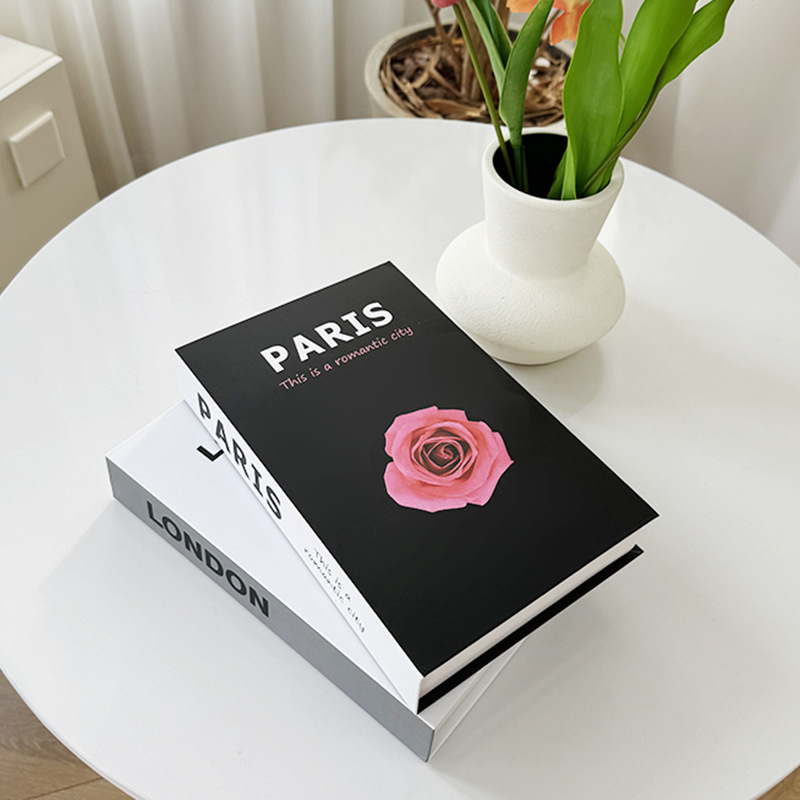 Estilo plegable, libro falso simple, famoso libro de decoración de la ciudad, decoración de mueble de TV, decoración de café, accesorios de libro de simulación