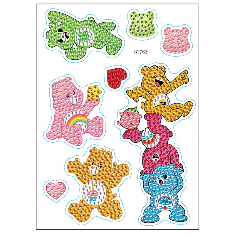 Nuevos pegatinas de taza de agua transfronterizas para niños dibujos de diamantes aleatorios pegatinas hechas a mano diy pegatinas de diamantes unicornios de dibujos animados mayorista