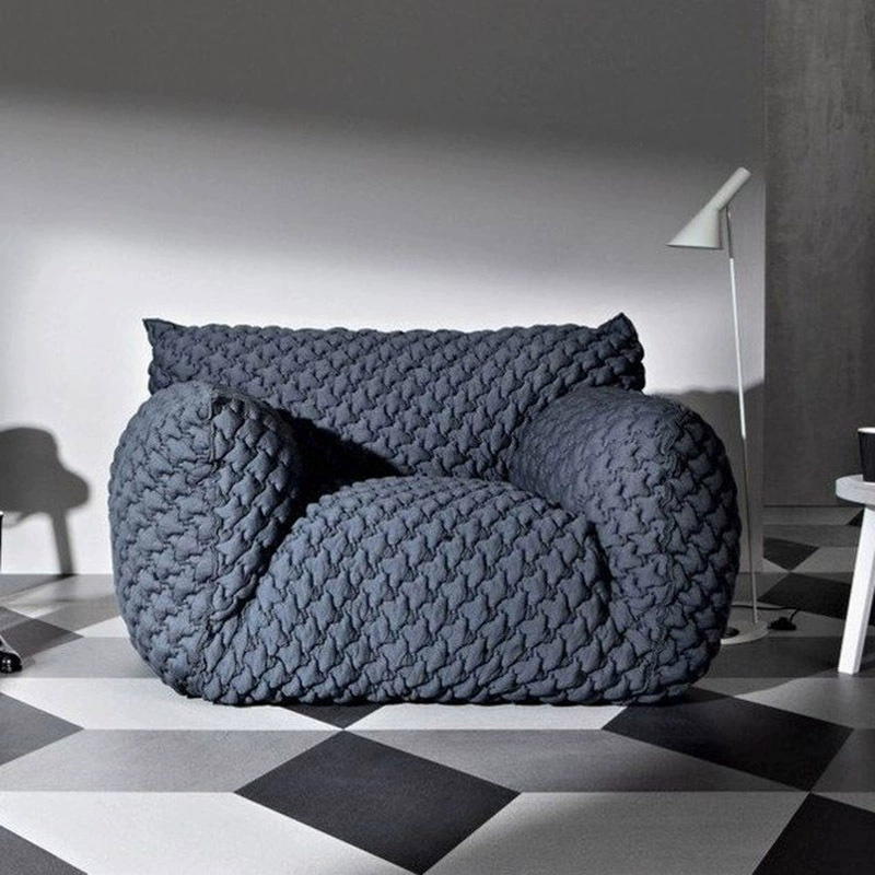 Diseñador de red azul grasa sofá silla sala de estar balcón sofá de tela individual italiano silla de relajación perezosa minimalista