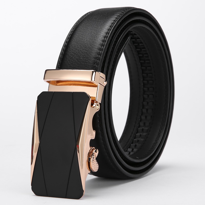 Cinturón de cuero de los hombres directos de la fábrica productos genuinos de moda de los hombres jóvenes hebilla automática pantalones de piel de vaca cinturón casual de negocios