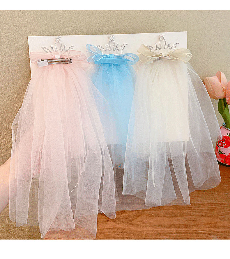 Fairy Style Sweet Crown Gauze Hair Clip display picture 5