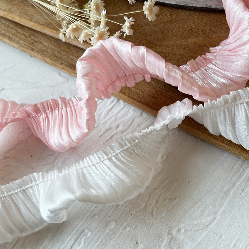 White High-end French Vintage Three-dimensional Pleated Lace Accessories Handmade diy Clothing Doll Skirt Fabric