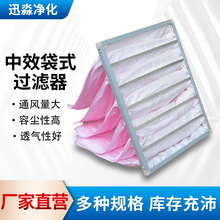 軒晟供應過濾材中效袋式空氣F5鋁框袋式板式無紡布空調過濾器廠家
