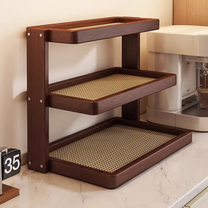 Desktop Water Cup Rack Multi-Layer Storage Rack Simple New Chinese Style Display Rack for Tea Sets, Teapots, and Water Cups