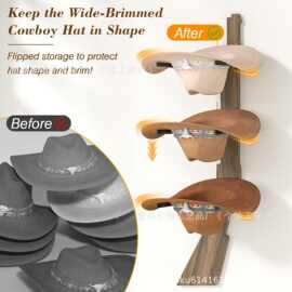 跨境木制壁挂式帽子存储架玄关衣帽置物架实木多层浮动帽子架