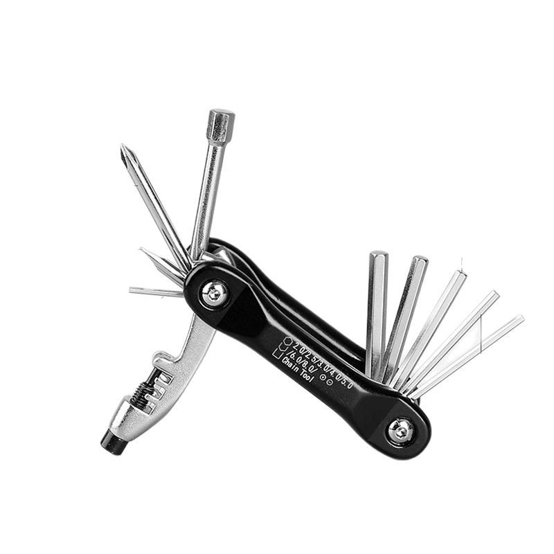 Nueva herramienta de bicicleta herramienta de combinación de mantenimiento multifuncional portátil con cortador de cadena equipo de equitación