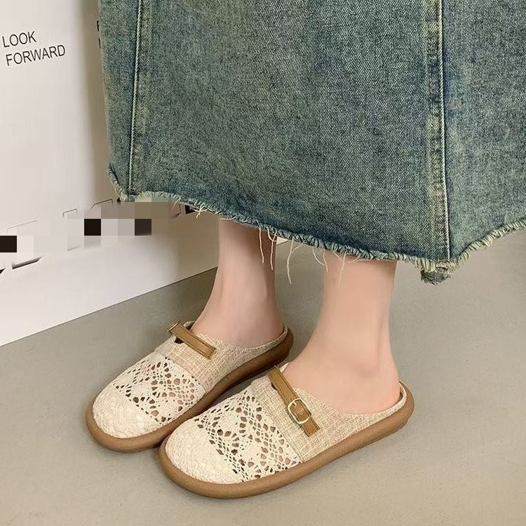 2026 verano nuevo estilo de ropa exterior con un pedazo plano pescador zapatillas frías de malla