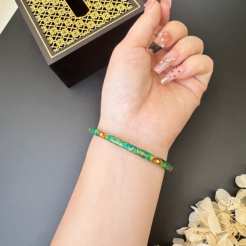 Vietnam Shajin Gufa arder azul palacio estilo esmalte pulsera de esmalte de alta calidad mujer no se desvanecerá fabricantes de joyas