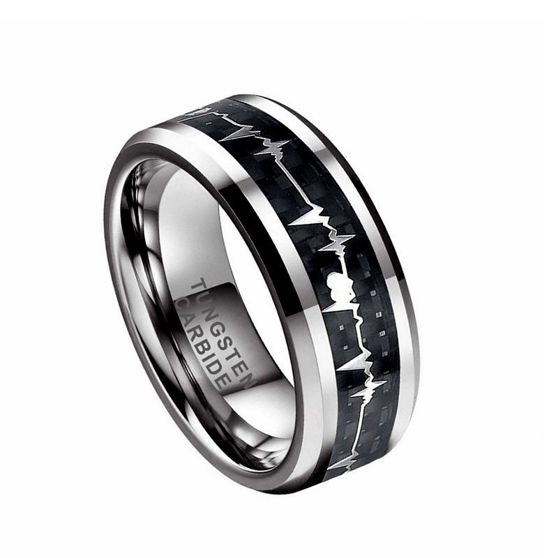 Moda popular brazalete de carbono y anillo de acero de titanio de vitamina temperamento amor pareja anillo de pulsera Chaonan suministro mayorista transfronterizo