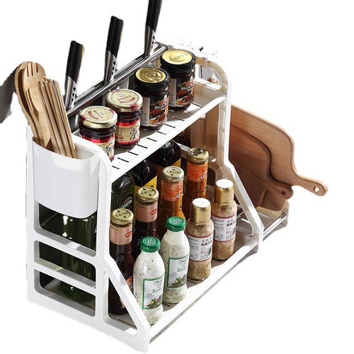 Kitchen seasoning storage rack chopsticks knife stand counter multi-functional seasoning tool kitchenware organizer multi-tier shelf