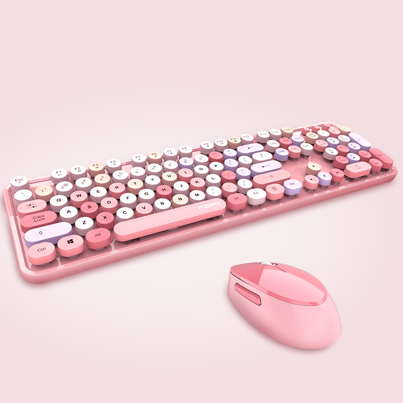 MOFII摩天手2.4G无线键盘鼠标SWEET彩色口红键盘办公无线键鼠套装