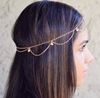 Retro hair accessory with tassels, chain from pearl, fashionable ethnic headband for bride, European style, boho style, ethnic style