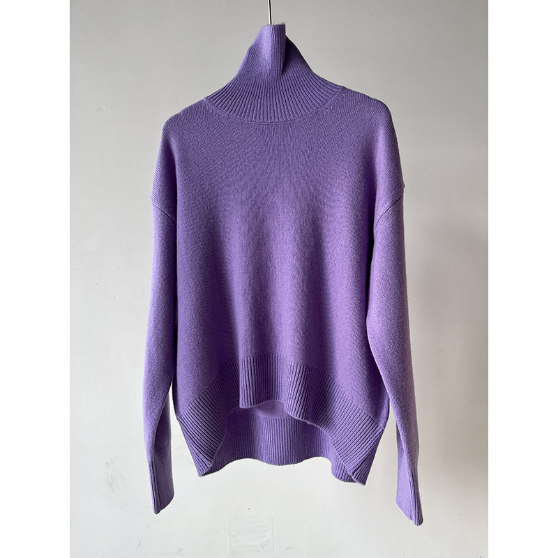 王菲款！380g中厚100羊毛高领长袖针织衫女百搭气质显瘦打底毛衣