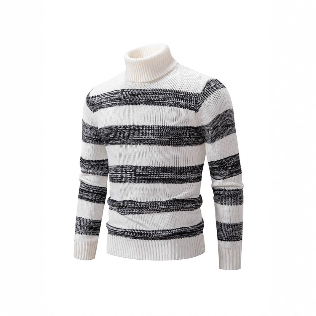 2025 New Autumn and Winter Korean Style Men's Fashion Trendy Knitwear Bottoming Shirt Youth Color Matching Casual Knitwear