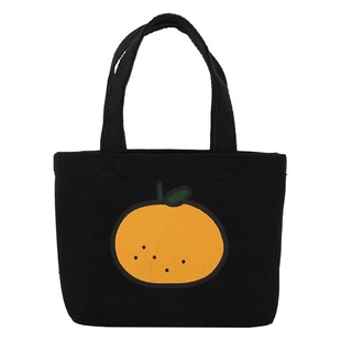 Internet Trendy Women's Bag 2023 New Style Small Square Bag Korean Style Fashionable Handbag Simple Cartoon Lunch Bag Canvas Bag