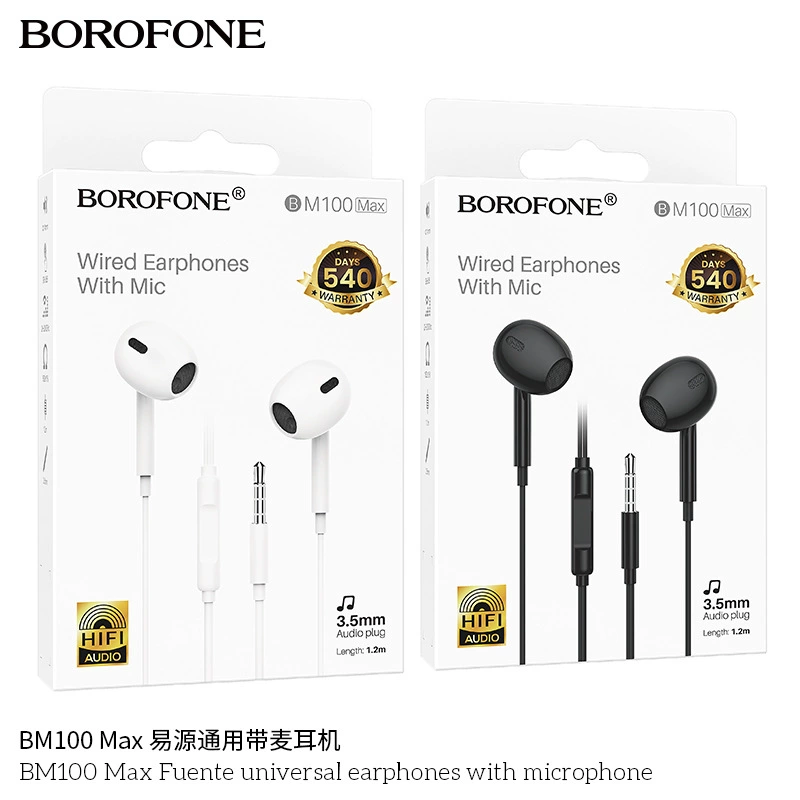 Универсальные наушники BOROFONE, музыкальные вкладыши, 3,5 мм