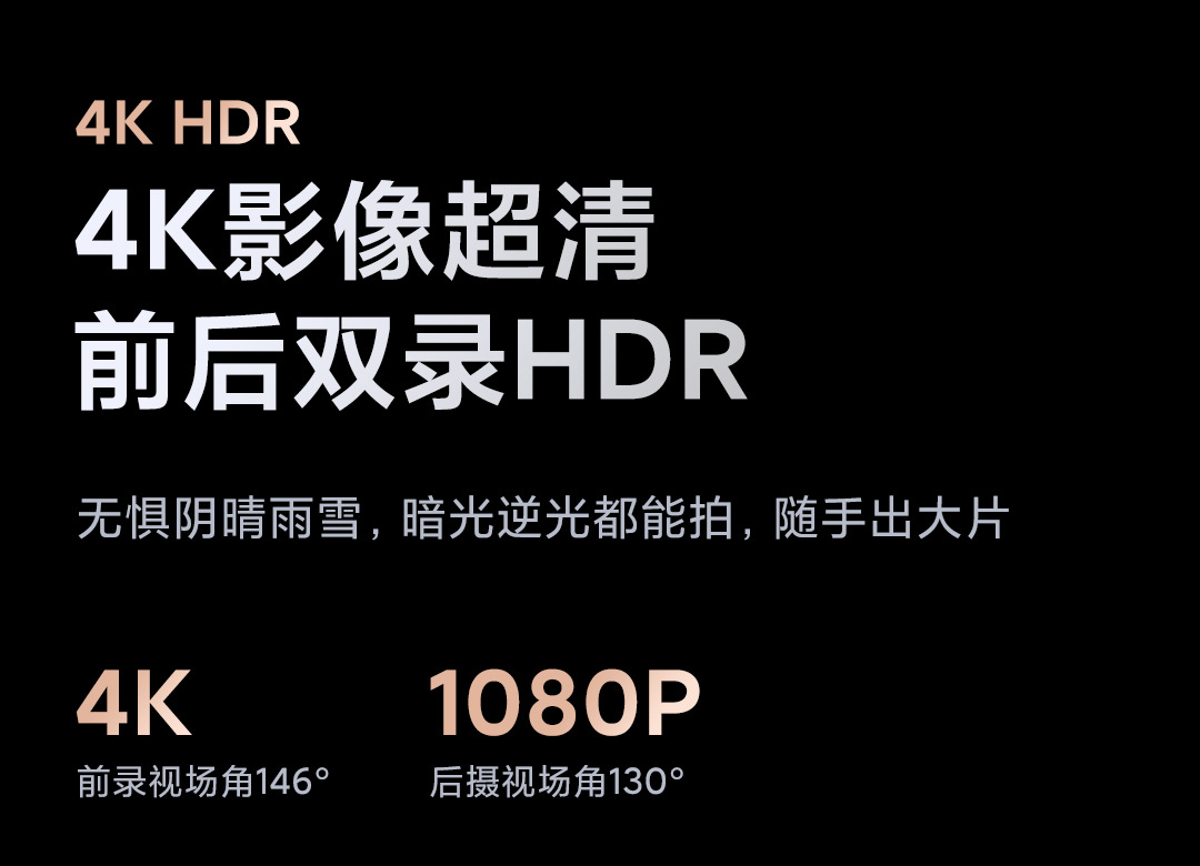 70Mai A810 Pro Dash Cam 4K Night Vision 70Mai Front and Rear Dual Recording Wireless Voice Control with Mobile Phone