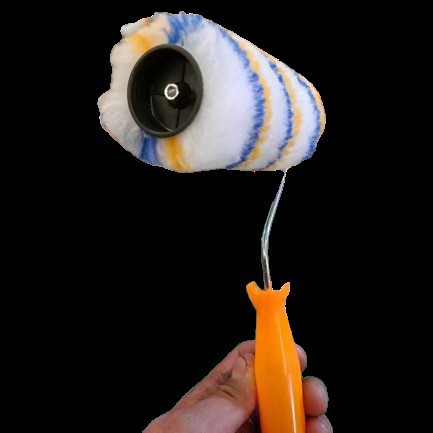 Venta directa de fábrica Herramienta de pintura de 6 pulgadas Rodillo de pintura Cepillo de rodillo de pintura Tornillo Cepillo de rodillo de tira amarilla y azul