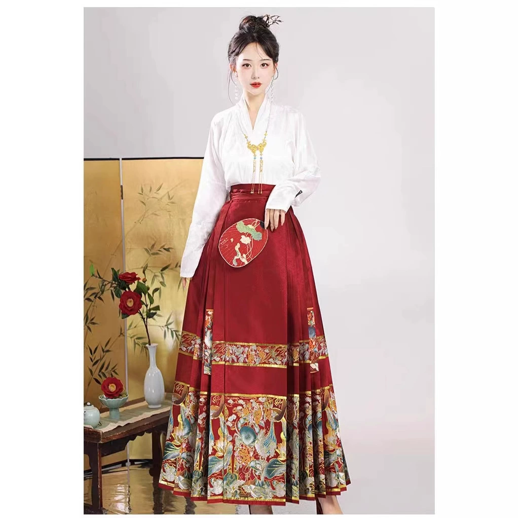 Осенне-Зимний новый ханьфу [пьяные плоскогубцы], улучшенные рукава для самолетов, новая юбка с верхом в китайском стиле, Женский Повседневный костюм