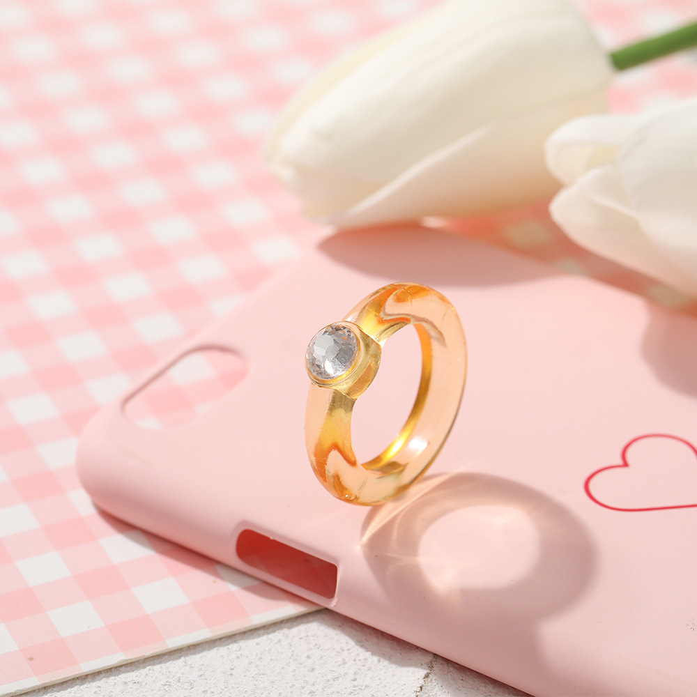 1 Piece Fashion Solid Color Arylic Womenu0027S Rings