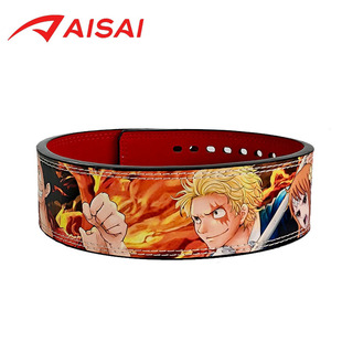 Anime Cartoon Lever Buckle Cowhide Squat Hard Pull Belt Pull Up Training Strength Fitness Weightlifting Belt