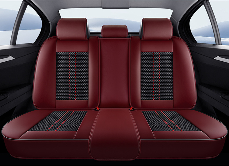 Wow Custom-Made Nappa Leather Diamond-Shaped Seat Cover Ice Silk All-Season Universal Car Five-Seater Seat Cushion Full Surround Seat Cover