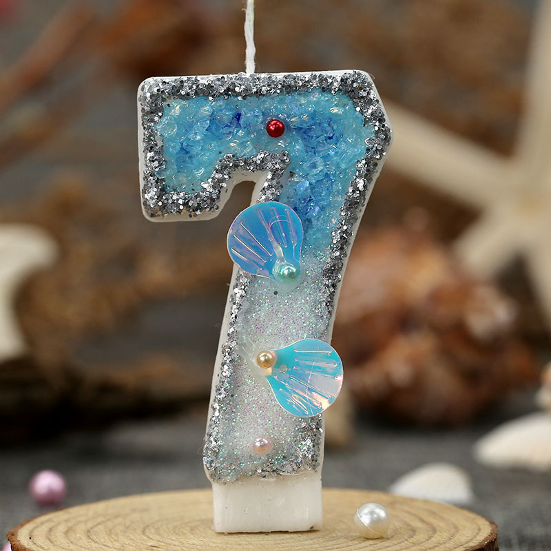 Nuevas velas digitales marinas playa de perlas conchas creativas bienes transfronterizos necesidades diarias venta caliente cumpleaños venta caliente transfronterizas