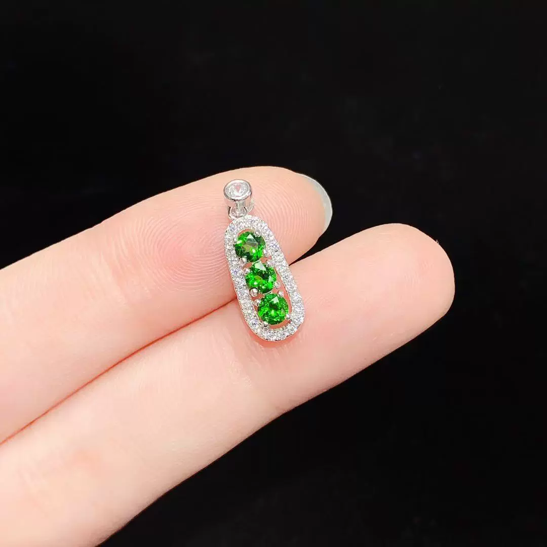 Подвеска из натурального диопсида, серебро 925 пробы, нишевый дизайн, изысканные высококачественные цветные ювелирные изделия, цепочка на ключицу, женские украшения