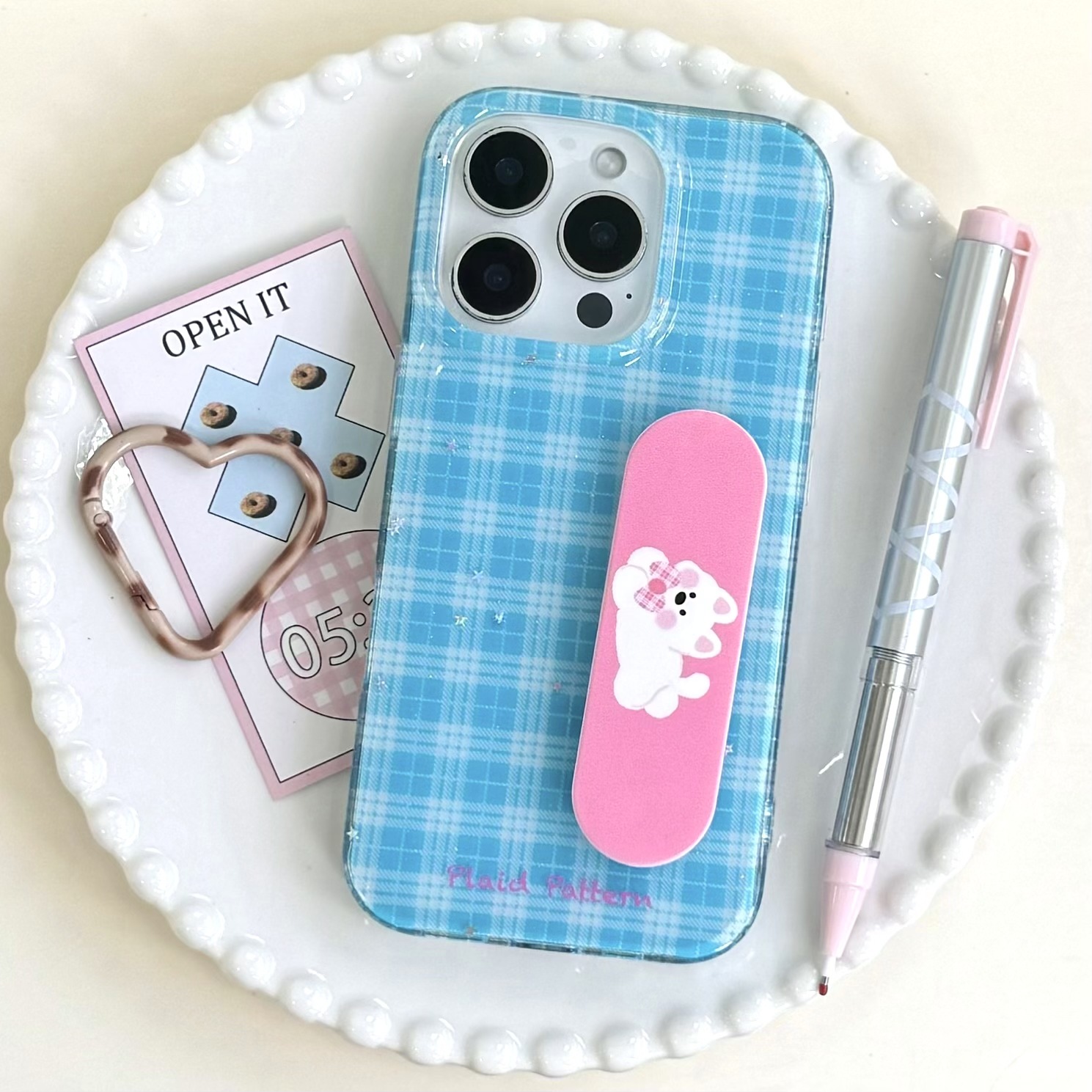 Soporte de curita de celosía simple para iPhone15/16 caso del teléfono móvil 16ProMax 14/13 nuevo 15