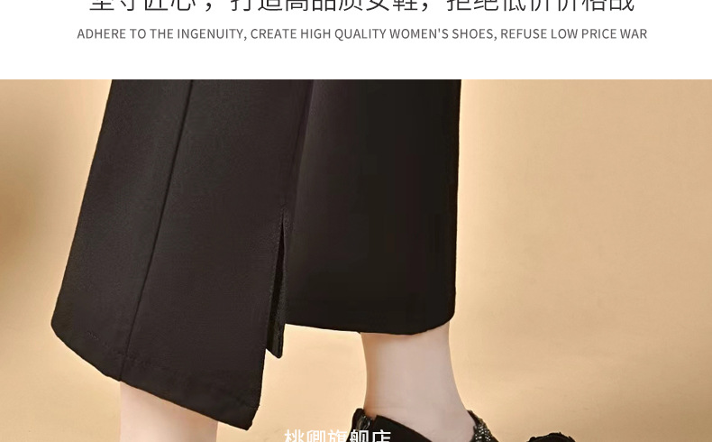 Giày sandal nữ da thật mũi tròn gót vuông 5 cm khoét lỗ hở mũi — Chiều cao gót 5 cm chi tiết 32