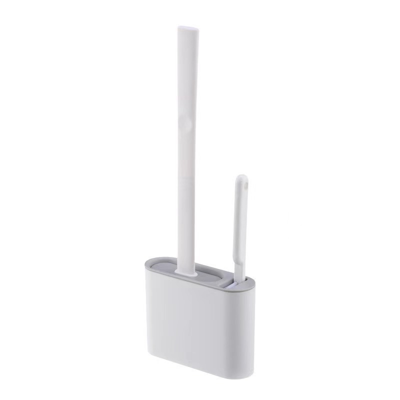 Cepillo de inodoro de plástico cepillo de silicona sin perforación artículos de baño domésticos colgados en la pared drenaje sin esquina muerta baño todo tipo de colección