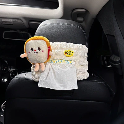 back tissue box, car armrest | Car tissue box/set - no-specifications-love-bread-puff-tissue-box