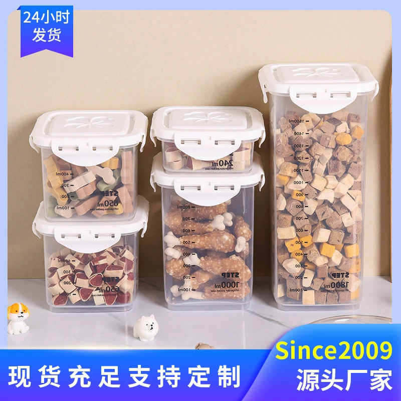 Пластиковые Пищевые Пищевые Уплотненные Банки Прозрачные Резервуары для хранения Коробки для животных Продукты питания 1800ml