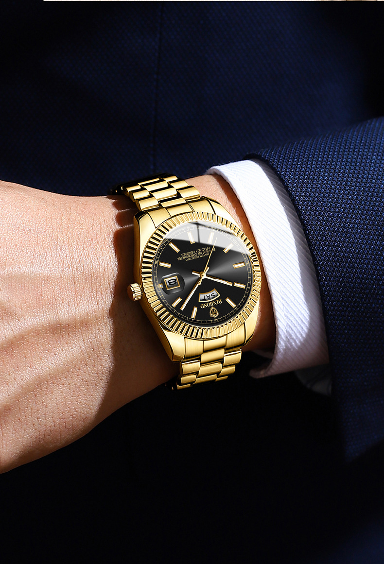 Neue Uhr Log-Uhr Herren Stahlarmband Wasserdicht Lässig Klassisch Doppelkalender Nachtleuchtende Herrenuhr Einfache und prächtige Herrenuhr_voghion.com